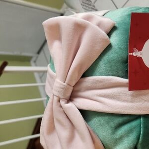 Green and Pink Bow Pillow